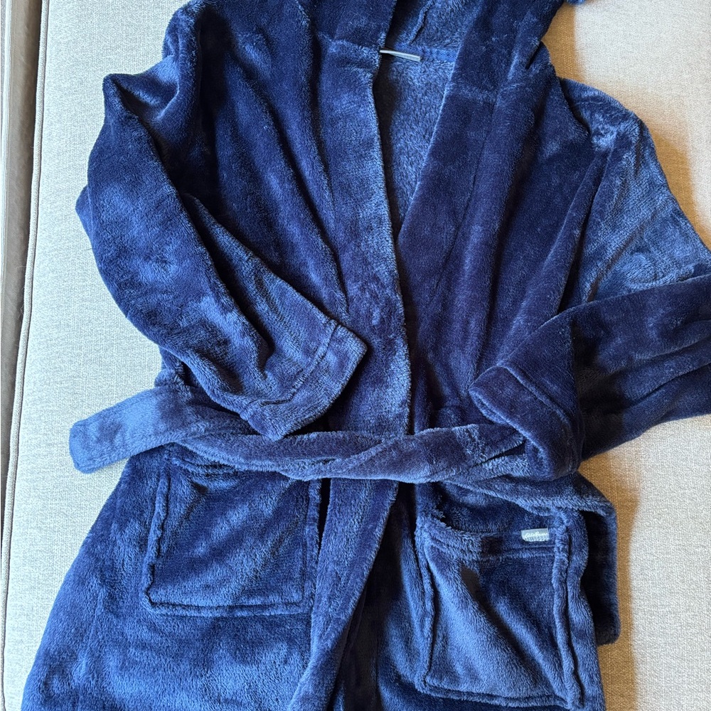 Eddie Bauer Kids Plush Robe in Navy Blue